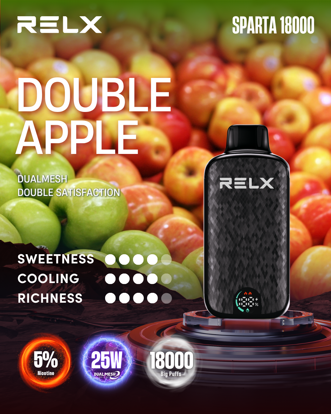 RELX Sparta 18000 Puffs - Double Apple