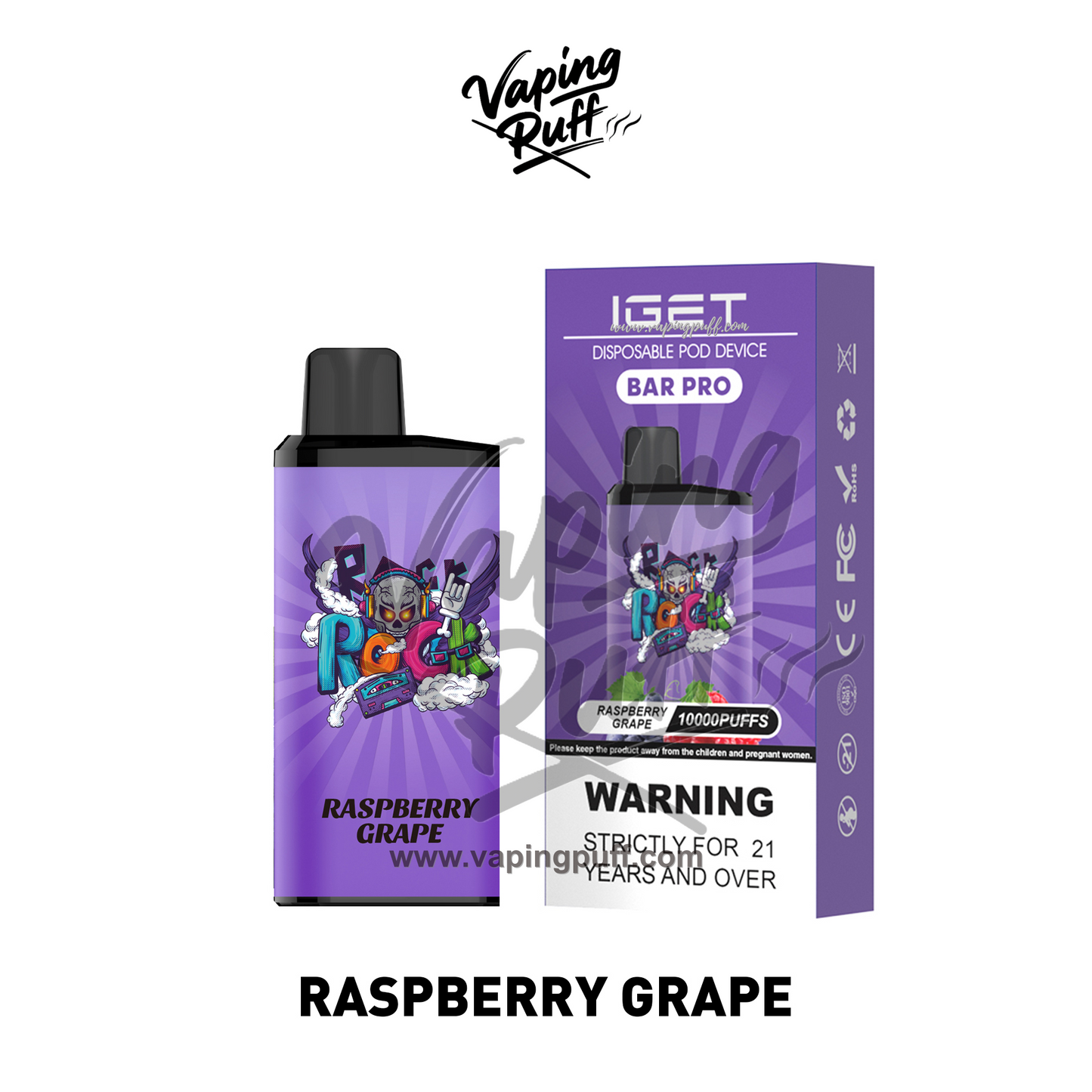 IGET Bar Pro 10000 Puffs - Raspberry Grape