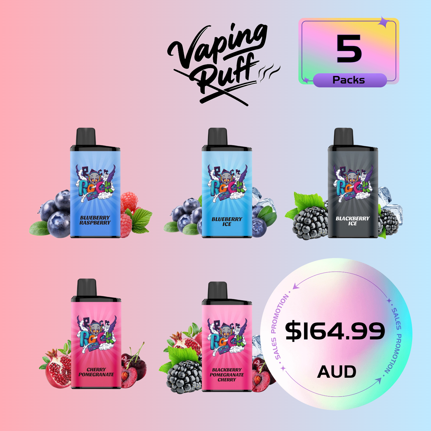 5 x IGET Bar Pro 10000 Puffs $164.99 AUD