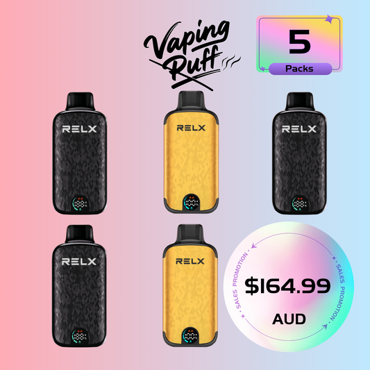 5 x RELX Sparta 18000 Puffs $164.99 AUD