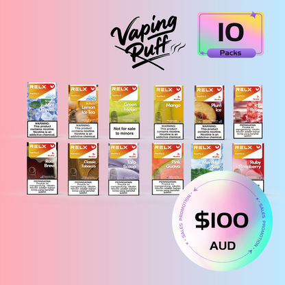 10 × Relx Pods $100.00 AUD