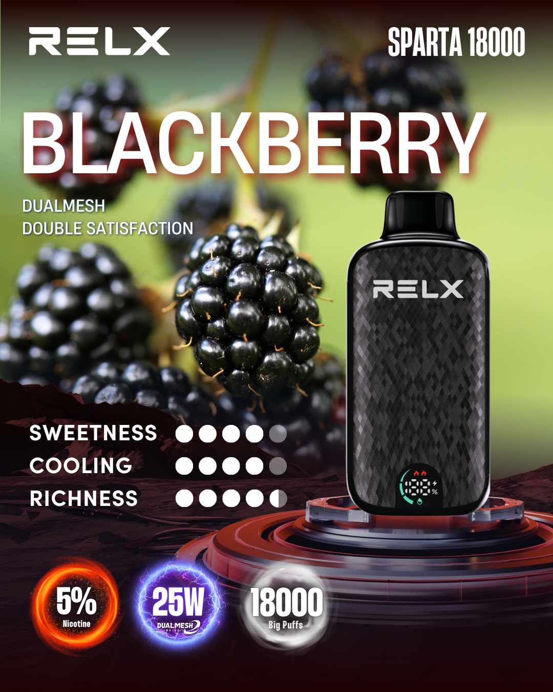 RELX Sparta 18000 Puffs - Blackberry