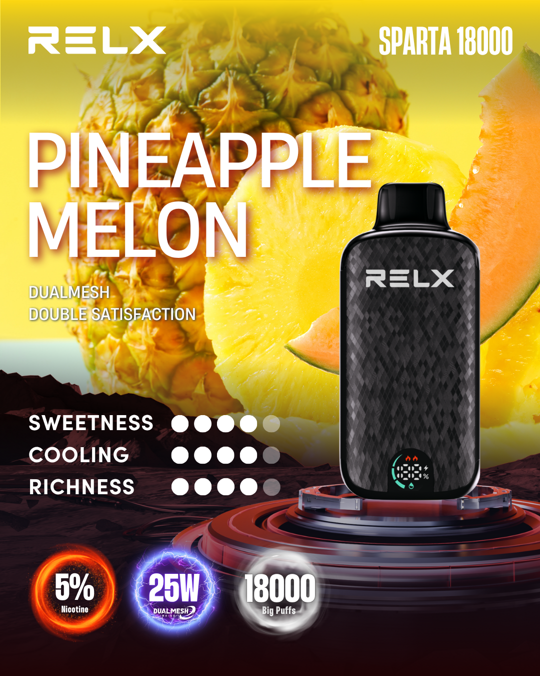 RELX Sparta 18000 Puffs - Pineapple Melon