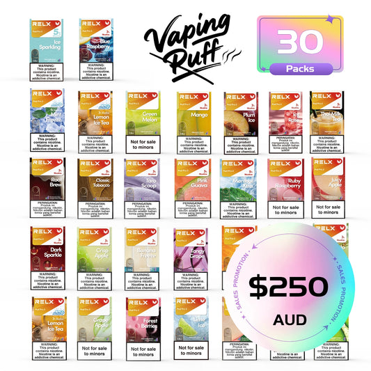 30 × Relx Pods $250.00 AUD