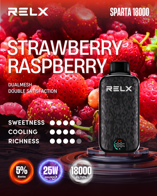RELX Sparta 18000 Puffs - Strawberry Raspberry