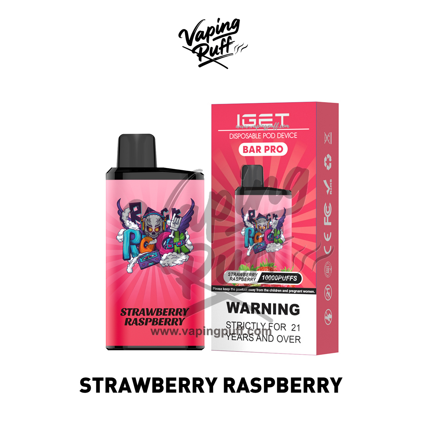 IGET Bar Pro 10000 Puffs - Strawberry Raspberry