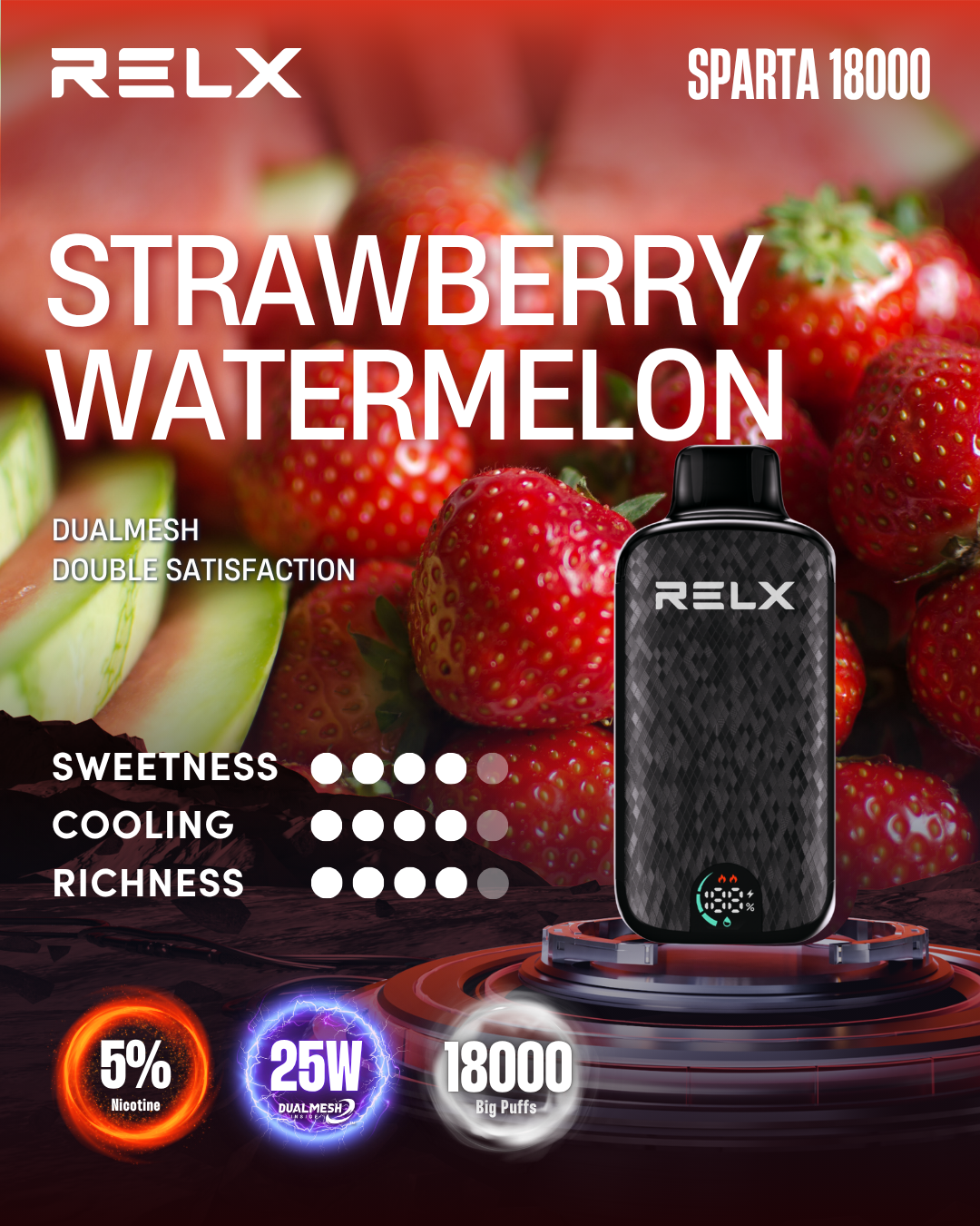 RELX Sparta 18000 Puffs - Strawberry Watermelon