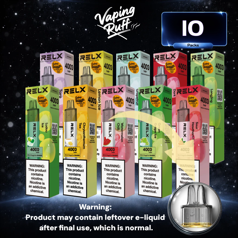 10 x Relx MagicGo 4000 Puffs $274.99 AUD