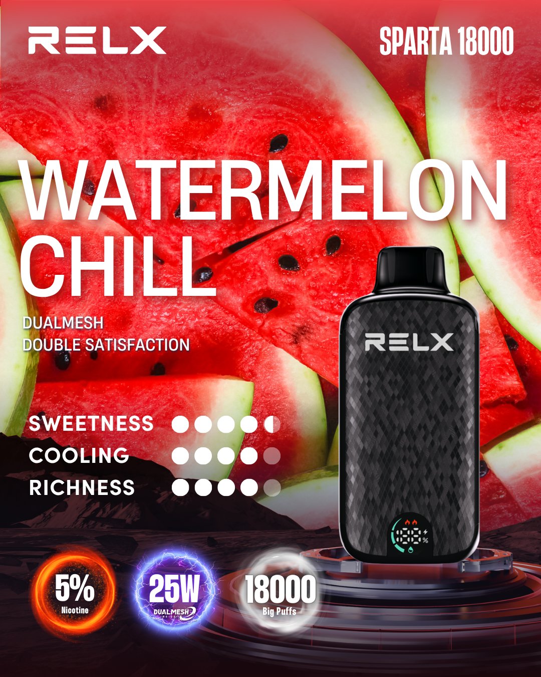 RELX Sparta 18000 Puffs - Watermelon Chill