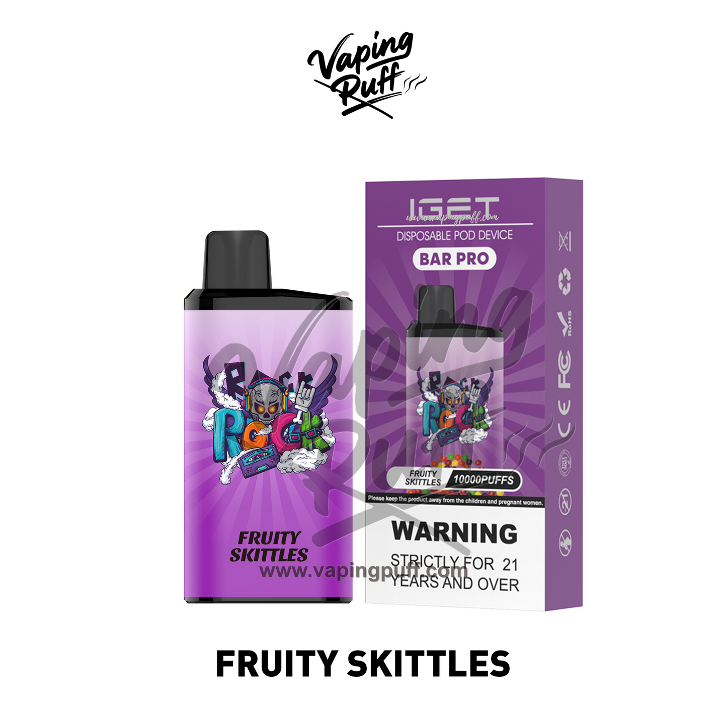 IGET Bar Pro 10000 Puffs disposable vape in Strawberry White Peach Ice Mist ¨C buy online at VapingPuff Australia.
