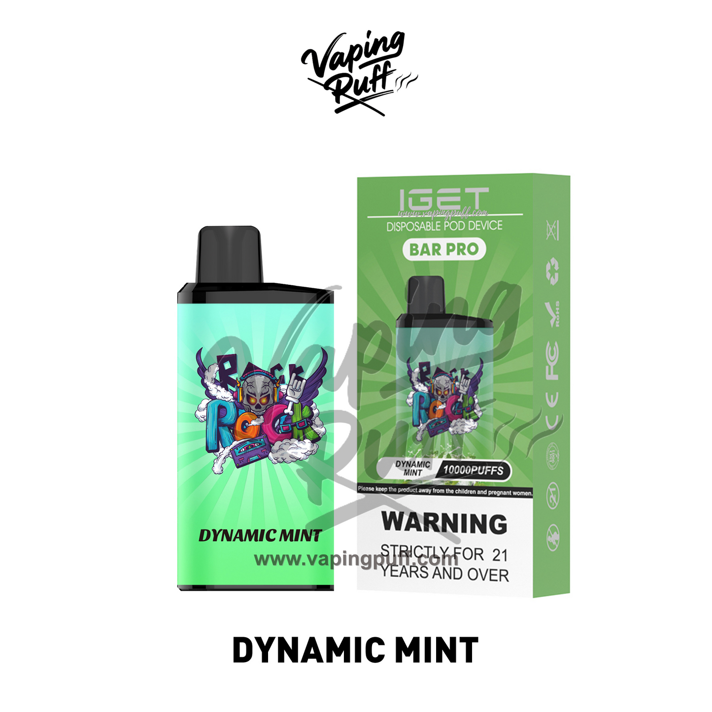 IGET Bar Pro 10000 Puffs disposable vape in Dynamic Mint – buy online at VapingPuff Australia.