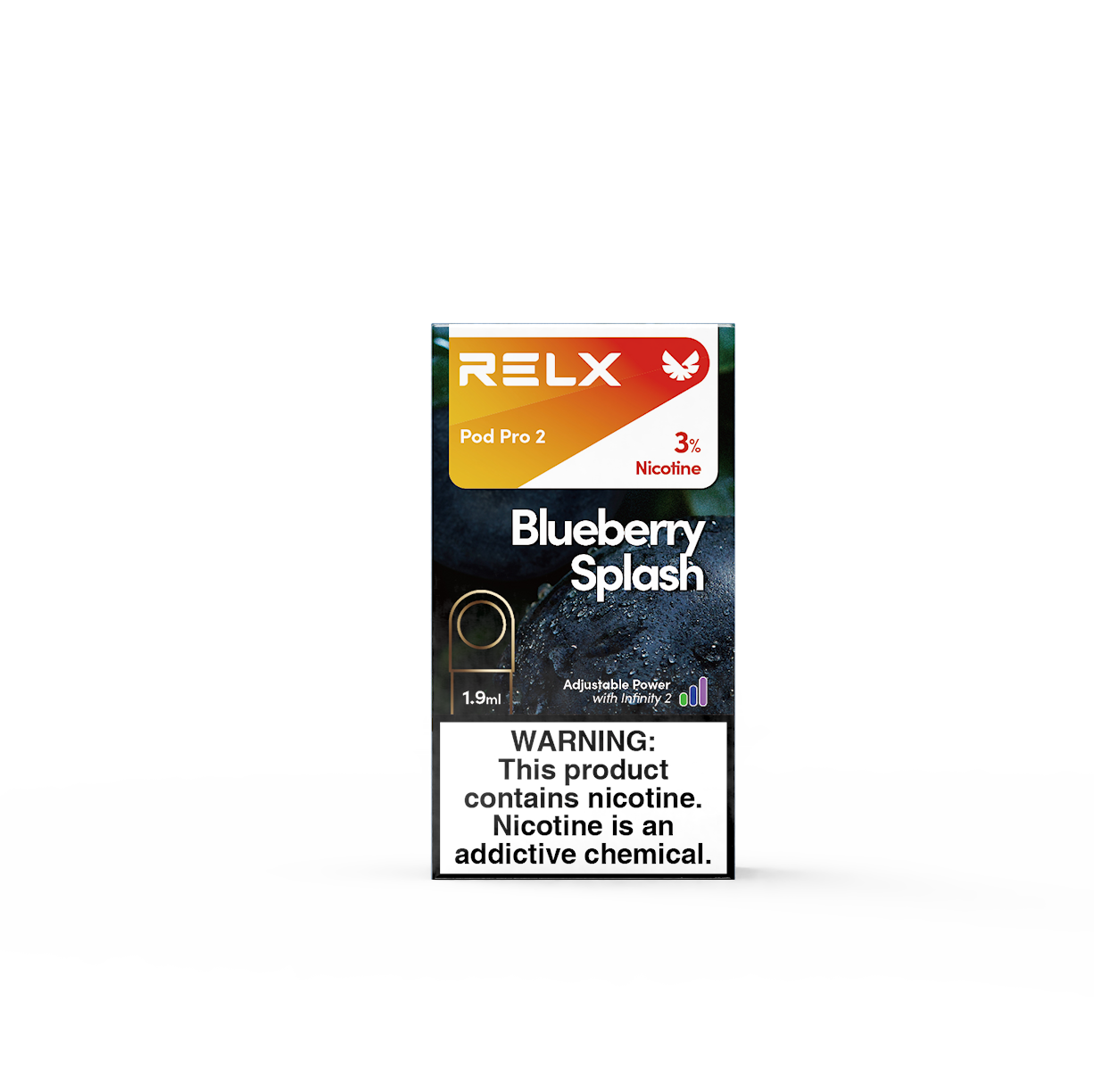 RELX Pod 650 puffs disposable vape in Blueberry Splash – buy online at VapingPuff Australia.
